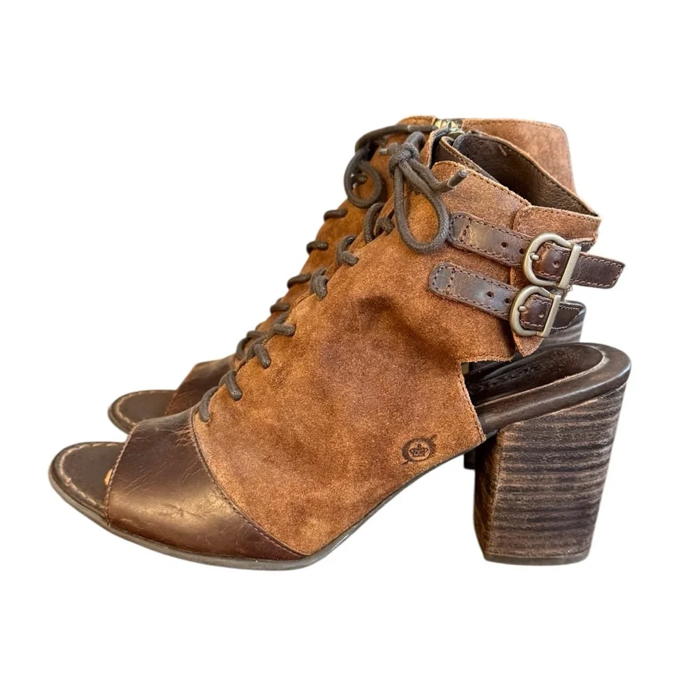 Born Blaine Peep Toe Booties Women’s Size 10 M - Picture 3 of 9